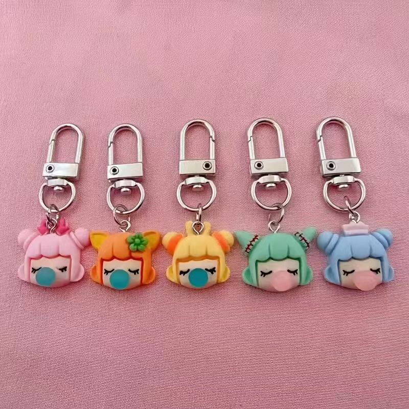 Event Party - 5pcs resin girl keychain, suitable for