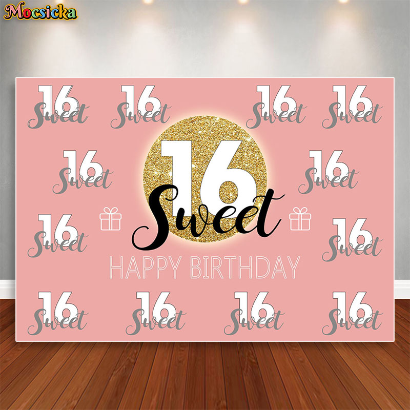 Mocsicka Sweet 16 Birthday Bac - Dessert Table Backdrop recension och pris