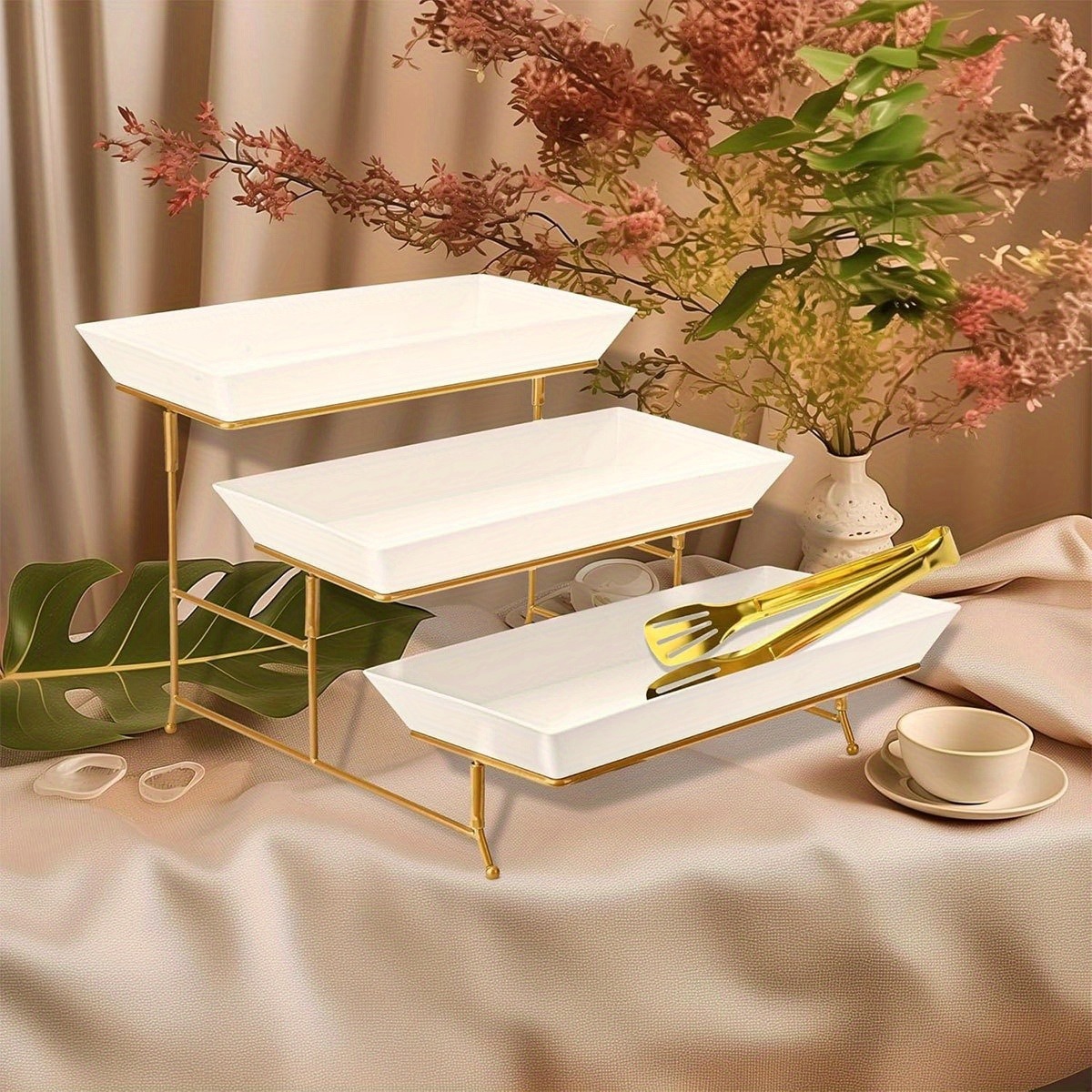 White Tiered Serving Stand + T - Cupcake Stand Tier recension och pris