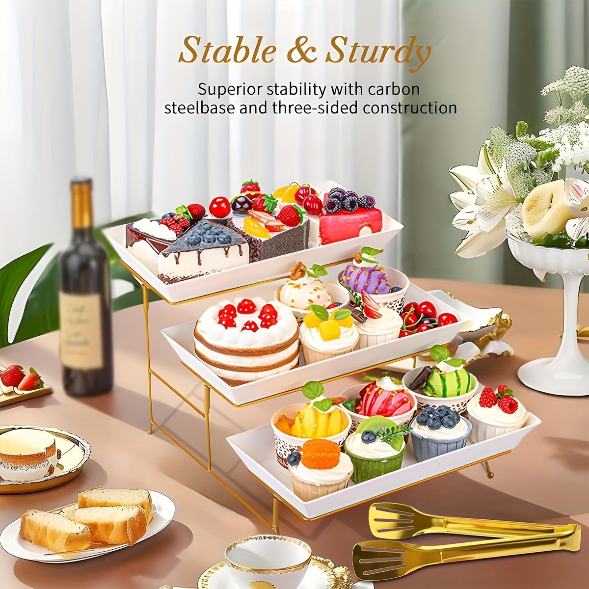 White Tiered Serving Stand + T - Cupcake Stand Tier recension och pris