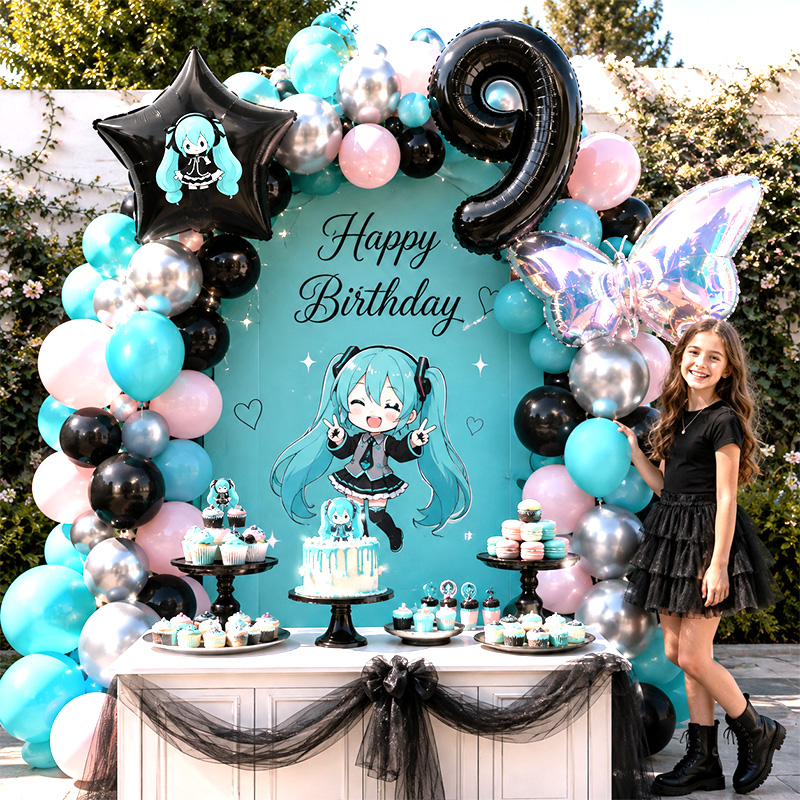 Miku Themed Balloon Arch Garla - Balloon Arch Kit recension och pris