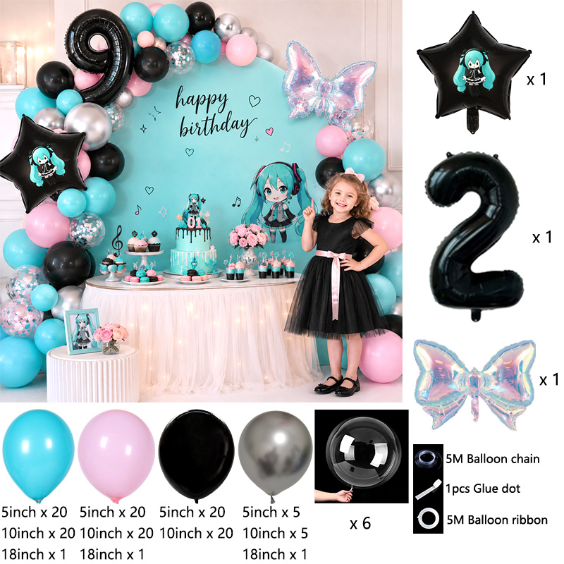 Miku Themed Balloon Arch Garla - Balloon Arch Kit recension och pris