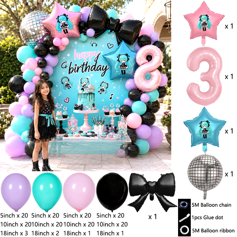 Miku Themed Balloon Arch Garla - Balloon Arch Kit recension och pris