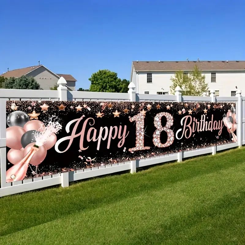 18th Birthday Banner, Rose Gol - Party Banner Gold recension och pris