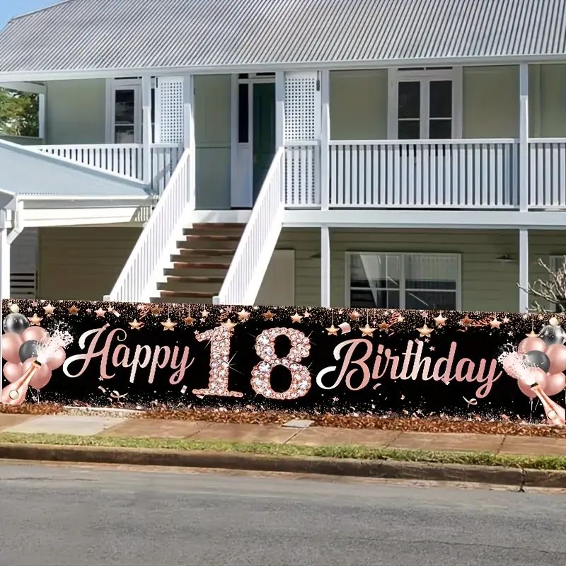18th Birthday Banner, Rose Gol - Party Banner Gold recension och pris