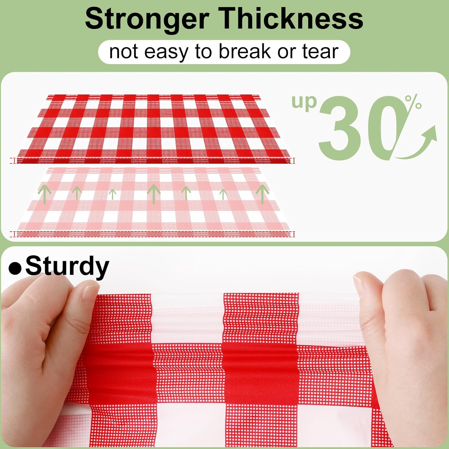 Rectangular Red White Checkere - Table Cloth Disposable recension och pris