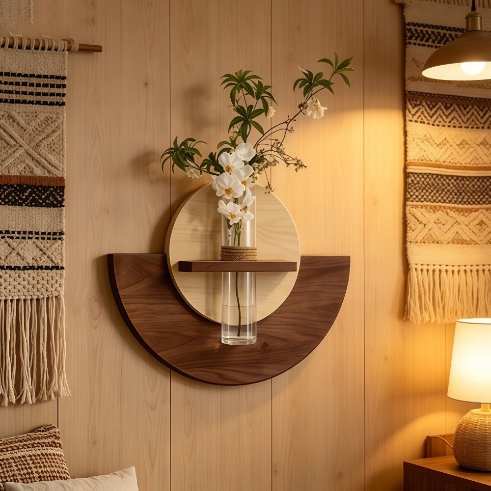 Oval Wood Wall Mount Flower Sh - Flower Wall Panel recension och pris