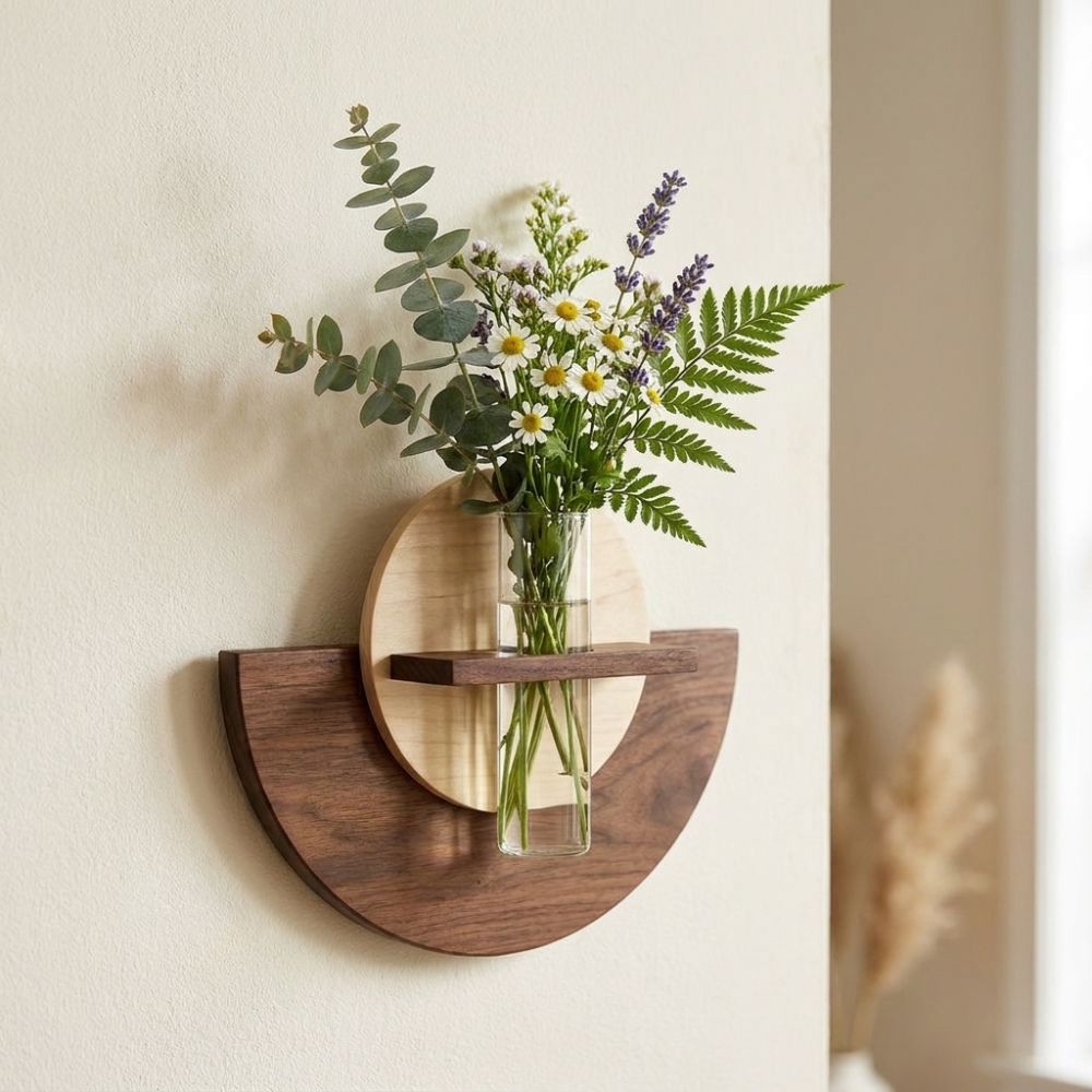 Oval Wood Wall Mount Flower Sh - Flower Wall Panel recension och pris
