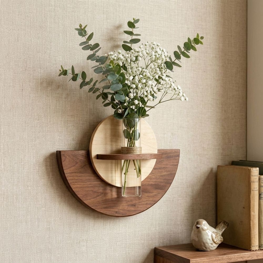 Oval Wood Wall Mount Flower Sh - Flower Wall Panel recension och pris