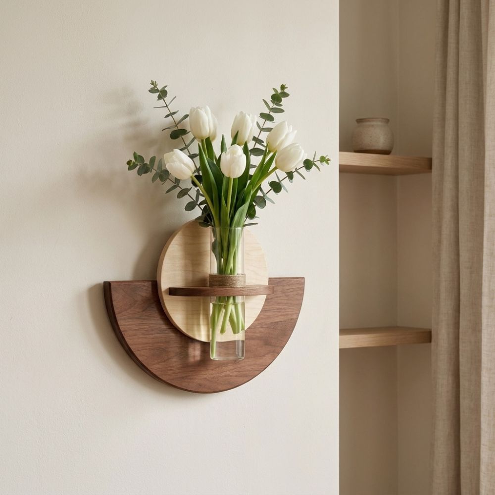 Oval Wood Wall Mount Flower Sh - Flower Wall Panel recension och pris