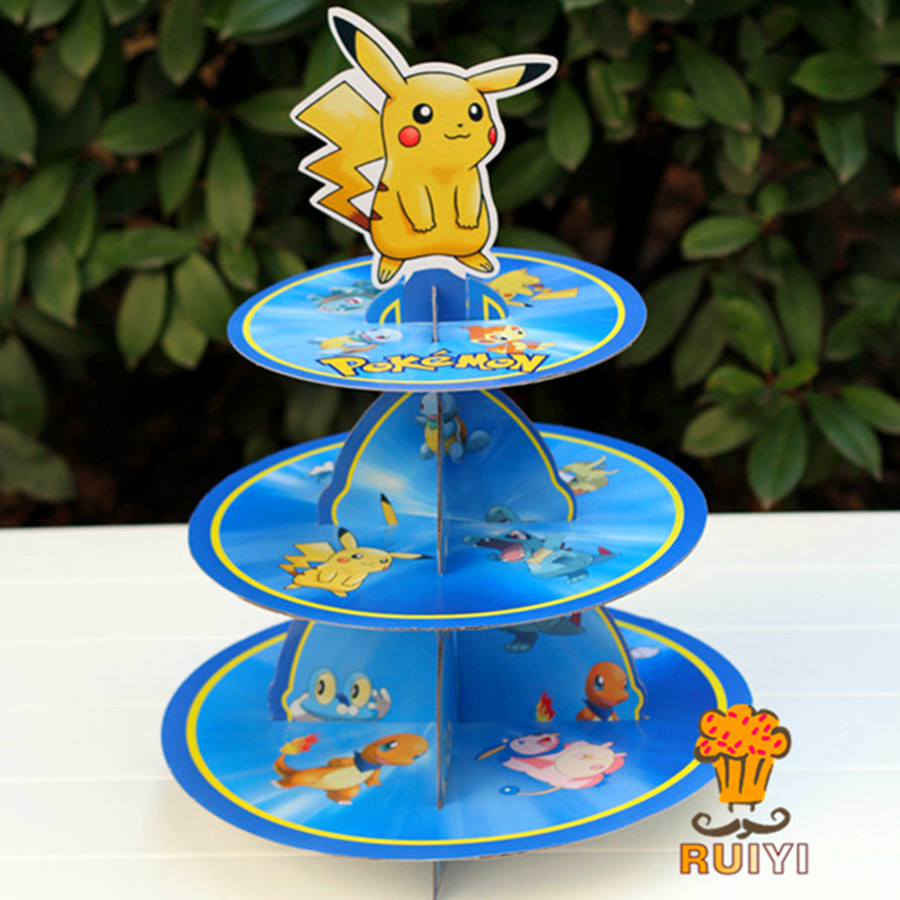 Pikachu Pokemon Three Tier Cak - Cupcake Stand Tier recension och pris