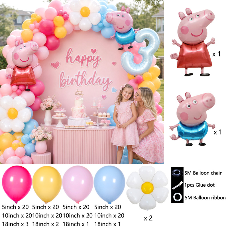 Peppa Pig Themed Balloon Arch  - Balloon Arch Kit recension och pris