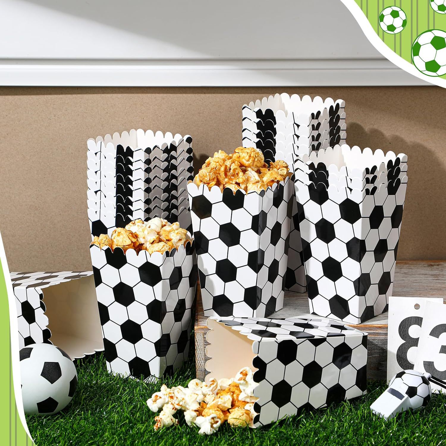 6/18Pcs  Football Popcorn Boxe - Event Party Box recension och pris