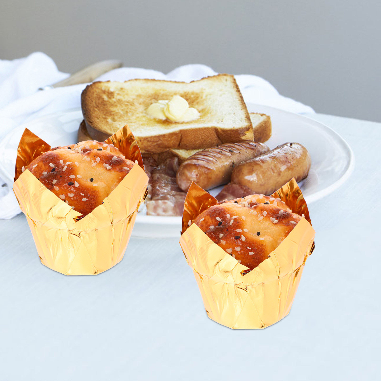 50Pcs Golden Cake Cups Premium - Plastic Cup 50Pcs recension och pris