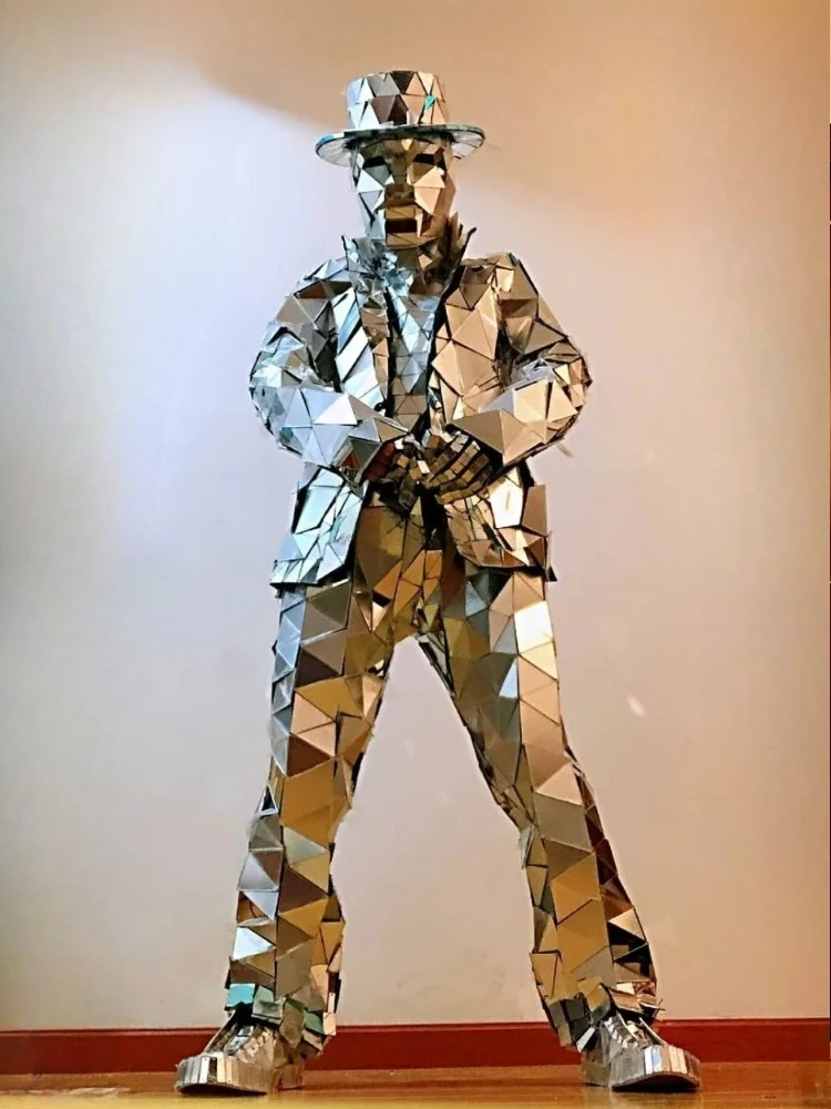Mirror Man Costume Sliver glas - Event Party Dj recension och pris