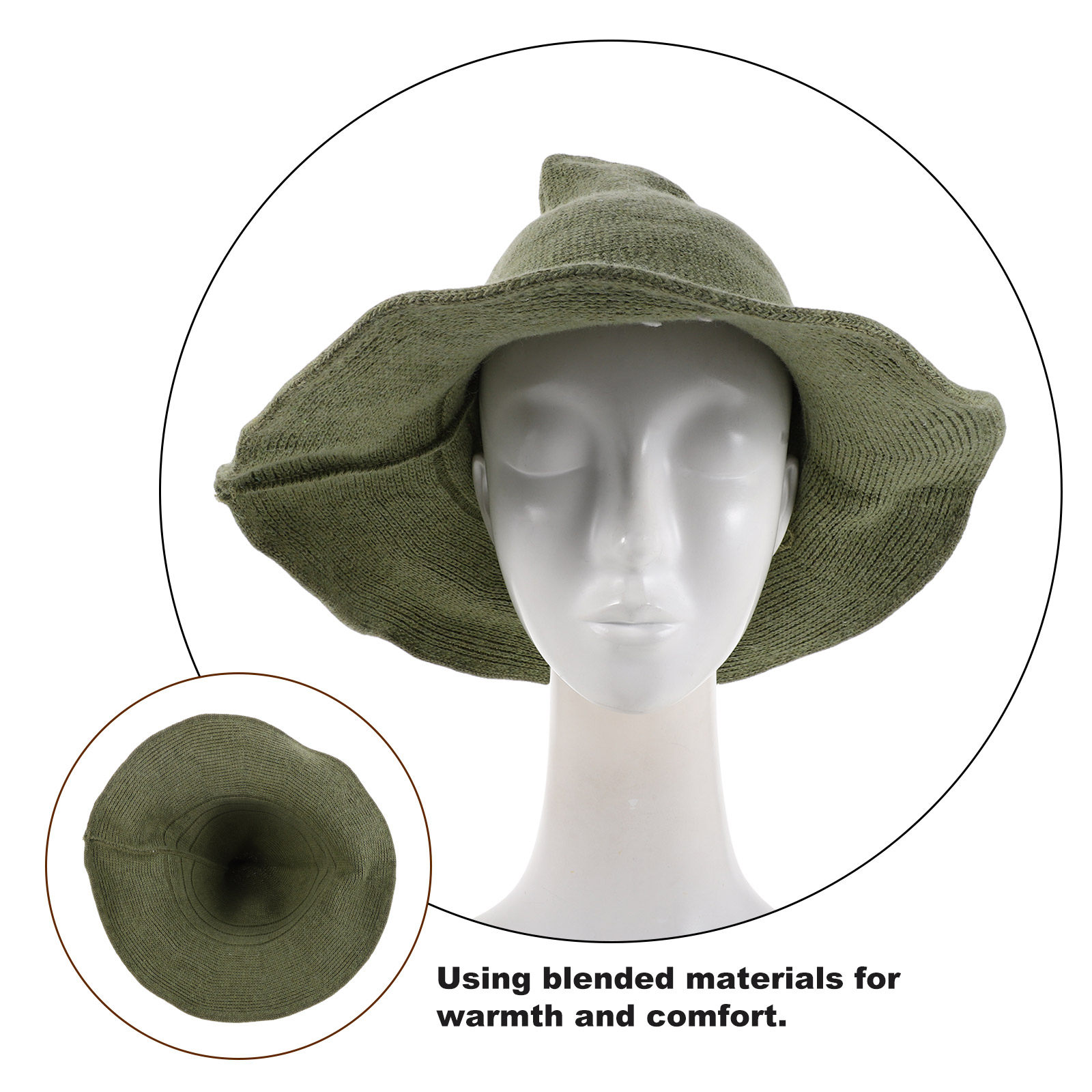Men's Green Witch Hat Wool Ble - Party Hat Cone recension och pris
