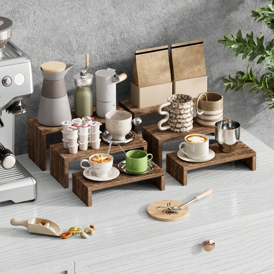 6pcs Display Wood Stand, Woode - Cupcake Stand Tier recension och pris