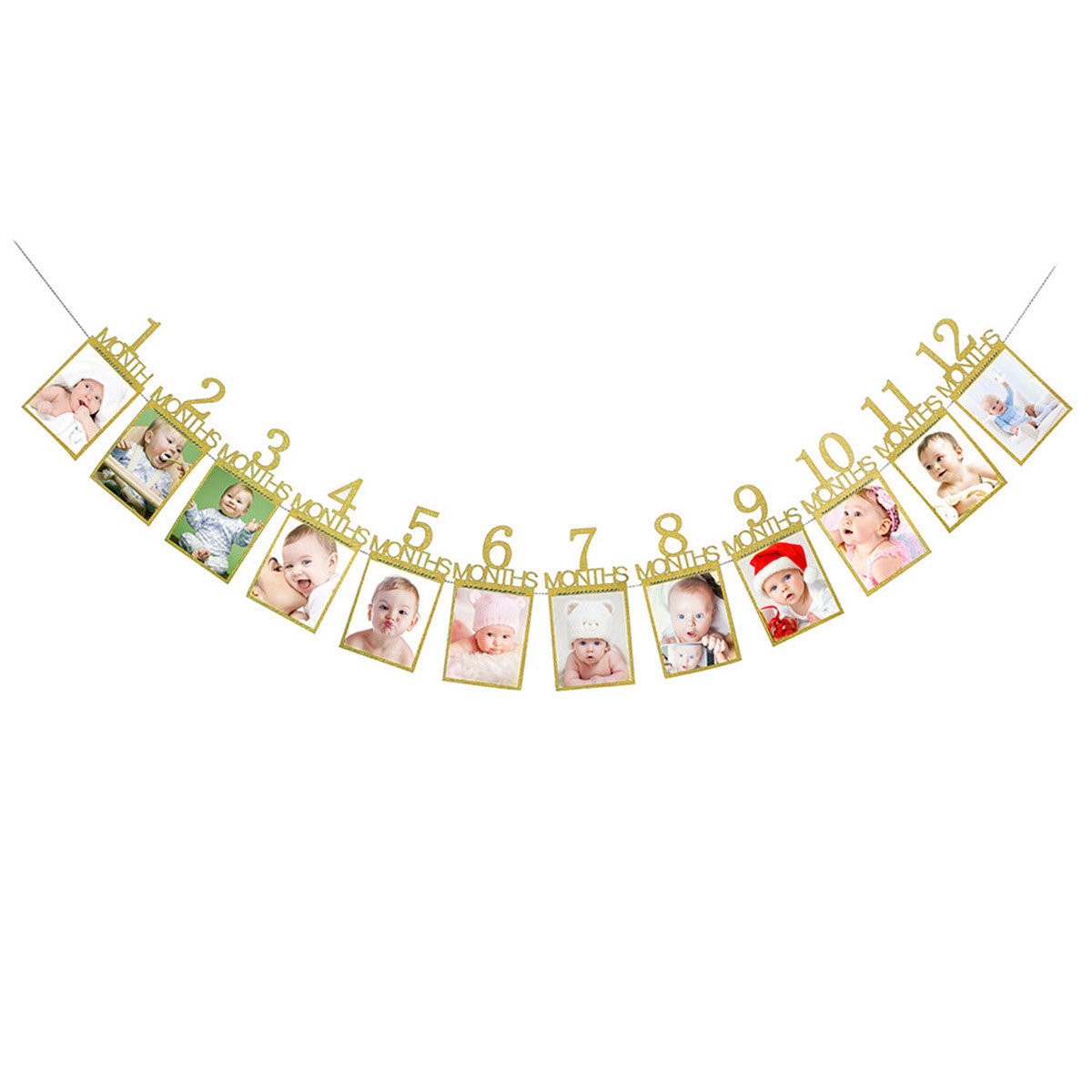12 Month Gold Baby Birthday Ph - Party Banner Gold recension och pris