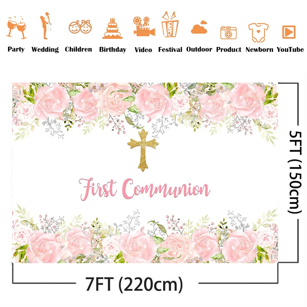 First Holy Communion Birthday  - Dessert Table Backdrop recension och pris