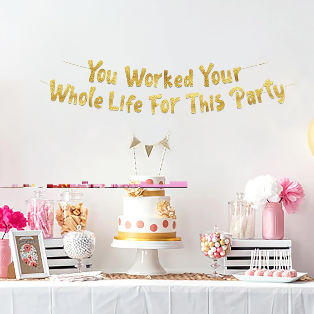 Retirement Party Decorations Y - Party Banner Gold recension och pris